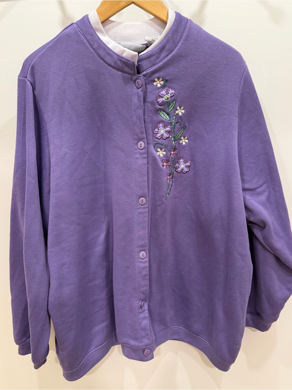 Vintage 90s Cottagecore Floral Purple Cardigan Blair 2XL